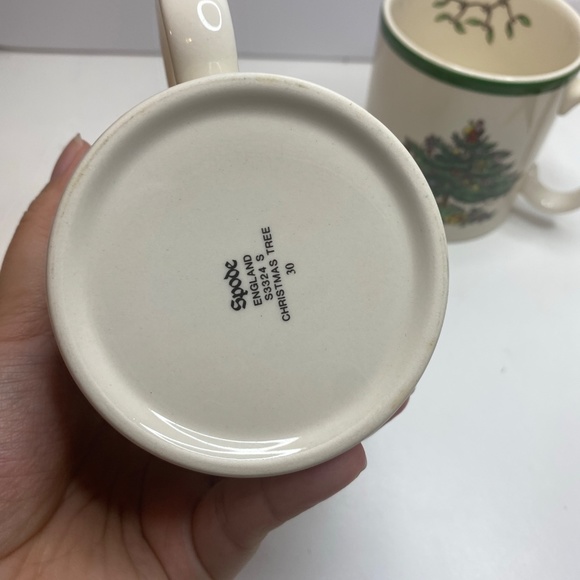 set Of 2 Spode, England CHRISTMAS TREE S3324 Cocoa Coffee Tea Mug, 3 1/4" - Picture 5 of 12